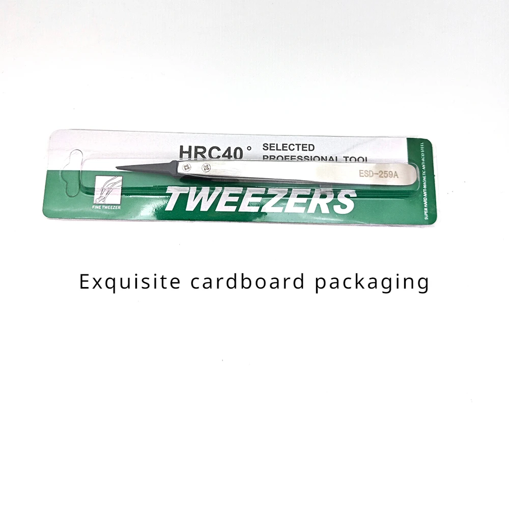Brucelle de travail poignée coudée droite, pincettes en plastique antistatiques et acier inoxydable 6