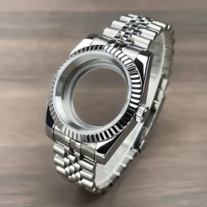 Boîtier lunette cannelée 36mm/39mm, verre saphir, acier inoxydable, compatible mouvements NH35 NH36 1